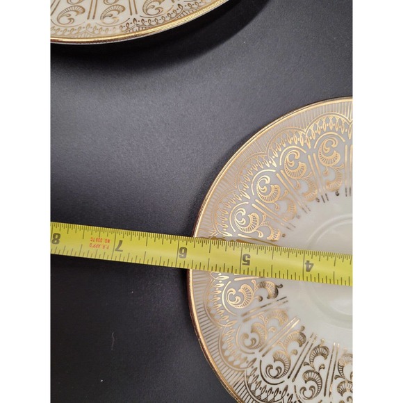 VTG Bareuther Waldsassen Luncheon Trio Set Plate Teacup Saucer 53 Gold Trim - Picture 12 of 12